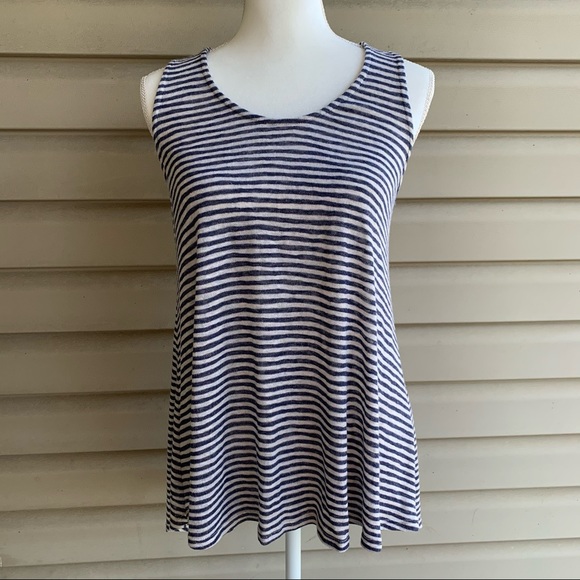 W5 Tops - •W5• Navy/Cream Striped Swing Sleeveless Top - Sm